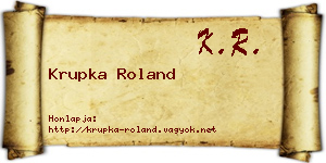 Krupka Roland névjegykártya